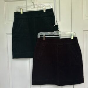 Loft corduroy skirts. 1 dark green 1 Black size 2. Like new. $22 for both.
